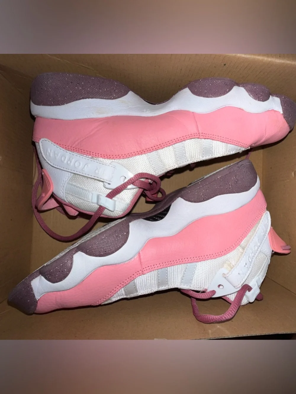 Nike Air Jordan 6 Rings GS Coral Chalk Desert Berry White Size 5Y Girls w/box - Picture 13 of 16